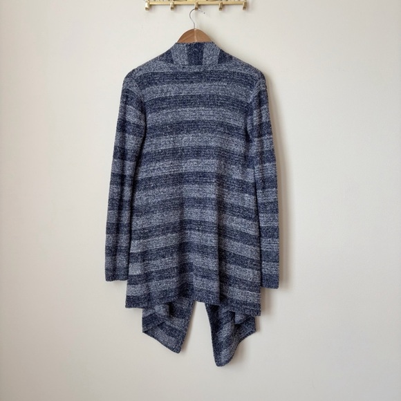 Barefoot Dreams Calypso Wrap Sweater Small Medium Bamboo Chic Lite Blue Stripe - Picture 4 of 8